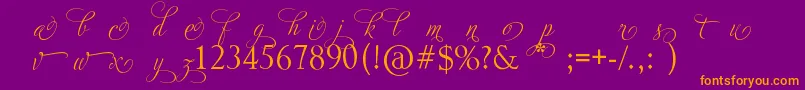AdiosScriptAltIi Font – Orange Fonts on Purple Background