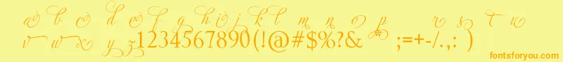 AdiosScriptAltIi Font – Orange Fonts on Yellow Background