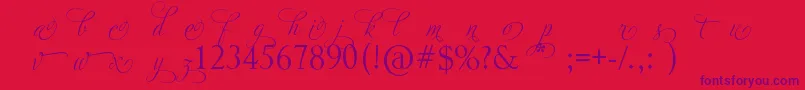 AdiosScriptAltIi Font – Purple Fonts on Red Background