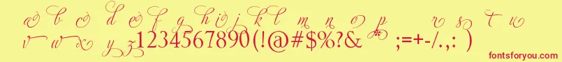 AdiosScriptAltIi Font – Red Fonts on Yellow Background