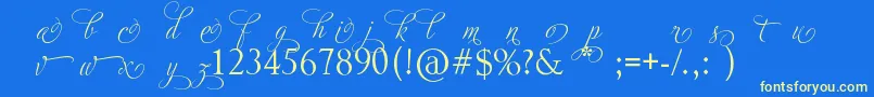 AdiosScriptAltIi Font – Yellow Fonts on Blue Background