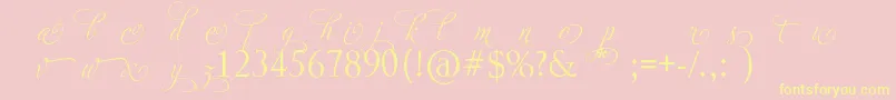 AdiosScriptAltIi Font – Yellow Fonts on Pink Background