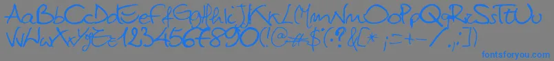 TittiMileto-Schriftart – Blaue Schriften auf grauem Hintergrund