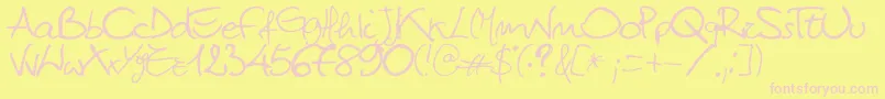 TittiMileto Font – Pink Fonts on Yellow Background