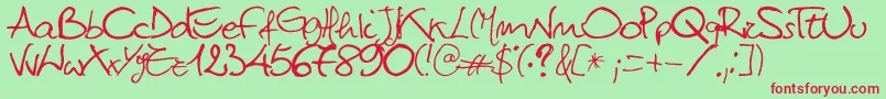 TittiMileto Font – Red Fonts on Green Background