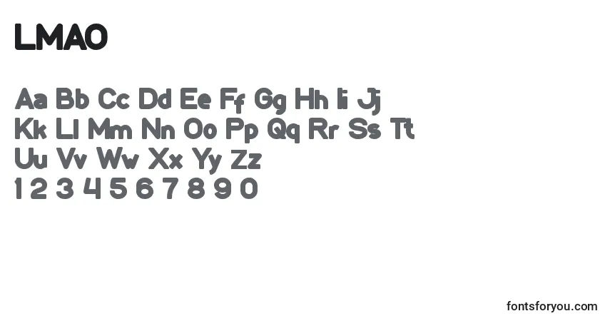 Schriftart LMAO (132800) – Alphabet, Zahlen, spezielle Symbole