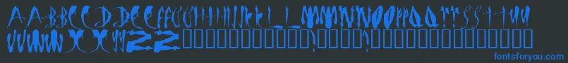 LMS Bloody Brujah Font – Blue Fonts on Black Background