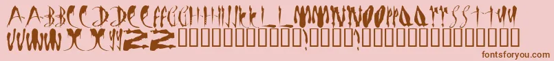 LMS Bloody Brujah Font – Brown Fonts on Pink Background