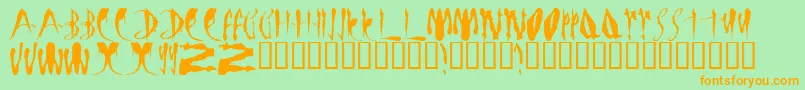 LMS Bloody Brujah Font – Orange Fonts on Green Background