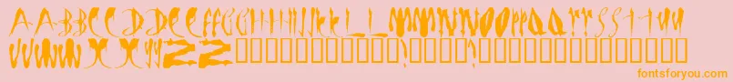 LMS Bloody Brujah Font – Orange Fonts on Pink Background