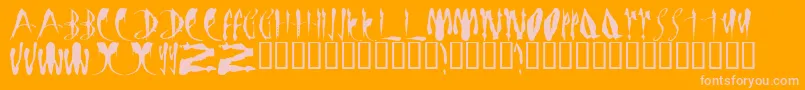 LMS Bloody Brujah Font – Pink Fonts on Orange Background