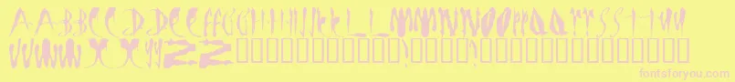 LMS Bloody Brujah Font – Pink Fonts on Yellow Background