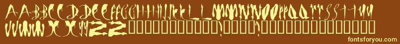 LMS Bloody Brujah Font – Yellow Fonts on Brown Background