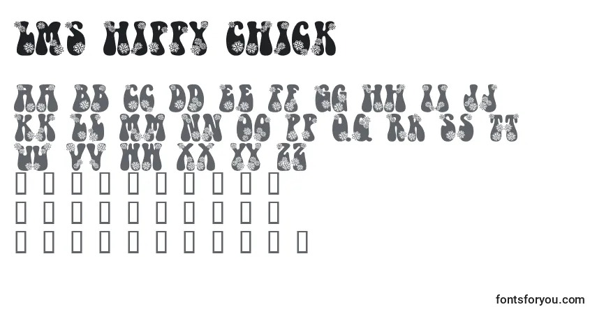 Czcionka LMS Hippy Chick – alfabet, cyfry, specjalne znaki
