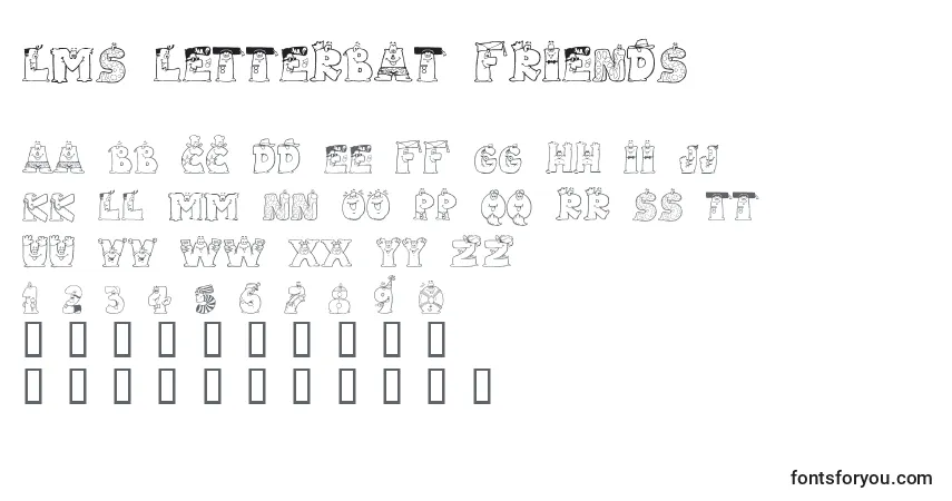 Шрифт LMS Letterbat Friends – алфавит, цифры, специальные символы
