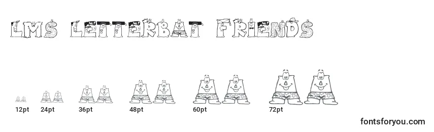 LMS Letterbat Friends Font Sizes