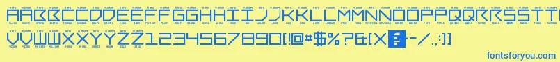 LNR Phonetic Alphabet Font – Blue Fonts on Yellow Background