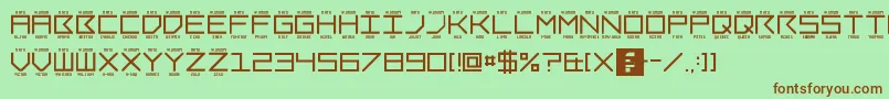 LNR Phonetic Alphabet Font – Brown Fonts on Green Background