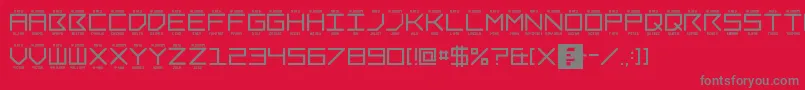 LNR Phonetic Alphabet Font – Gray Fonts on Red Background