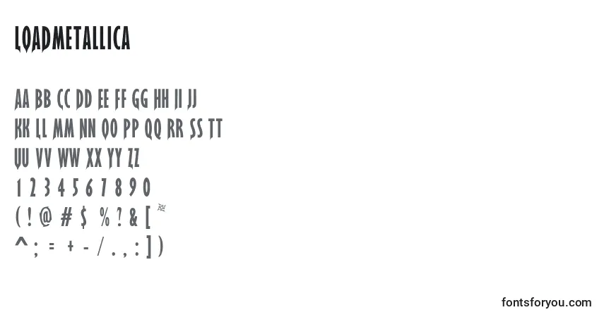 Шрифт LOADmetallica – алфавит, цифры, специальные символы