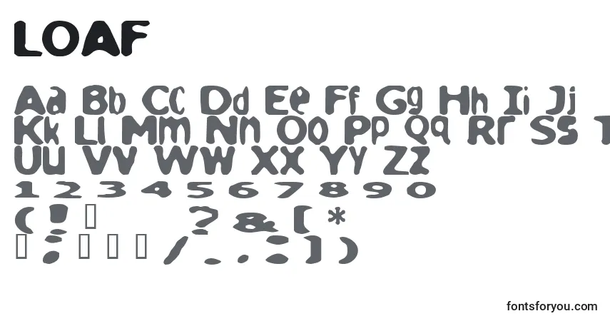 A fonte LOAF     (132806) – alfabeto, números, caracteres especiais