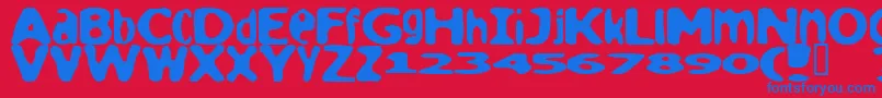 LOAF     Font – Blue Fonts on Red Background