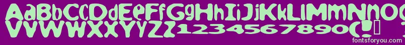 LOAF     Font – Green Fonts on Purple Background