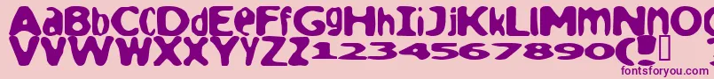 LOAF     Font – Purple Fonts on Pink Background