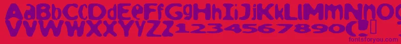 LOAF     Font – Purple Fonts on Red Background