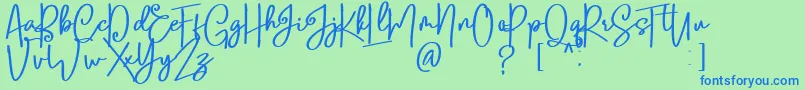 Czcionka Lobsters Blush Bold free – niebieskie czcionki na zielonym tle