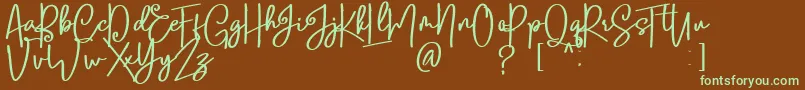 Fonte Lobsters Blush Bold free – fontes verdes em um fundo marrom