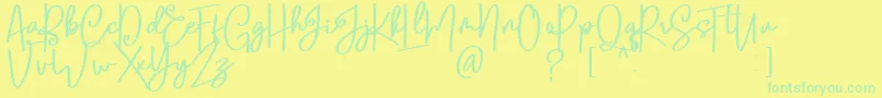 Lobsters Blush Bold free-fontti – vihreät fontit keltaisella taustalla