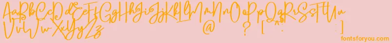 Lobsters Blush Bold free-fontti – oranssit fontit vaaleanpunaisella taustalla