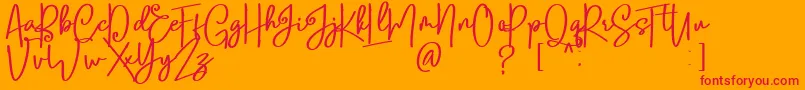 Lobsters Blush Bold free-Schriftart – Rote Schriften auf orangefarbenem Hintergrund