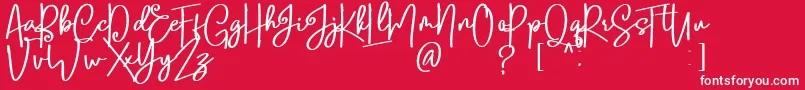 Fonte Lobsters Blush Bold free – fontes brancas em um fundo vermelho