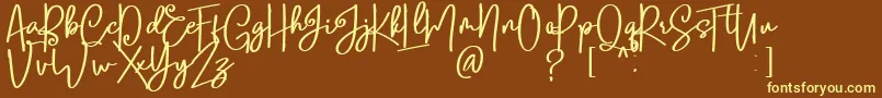Fonte Lobsters Blush Bold free – fontes amarelas em um fundo marrom