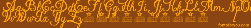 Local Motion Personal Use Font – Orange Fonts on Brown Background