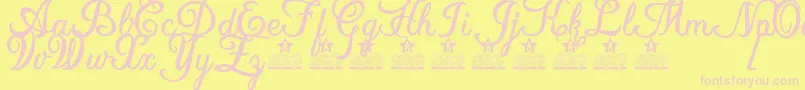 Local Motion Personal Use Font – Pink Fonts on Yellow Background