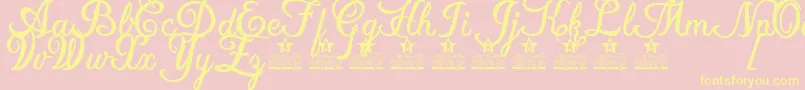 Local Motion Personal Use Font – Yellow Fonts on Pink Background