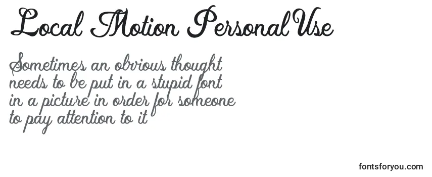 Local Motion Personal Use Font