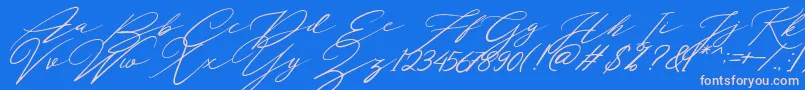 Localghost Font – Pink Fonts on Blue Background