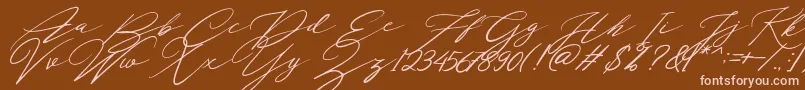 Localghost Font – Pink Fonts on Brown Background