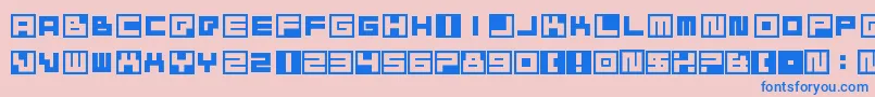 Więcej informacji o czcionce BustinJieber Czcionka BustinJieber – niebieskie czcionki na różowym tle