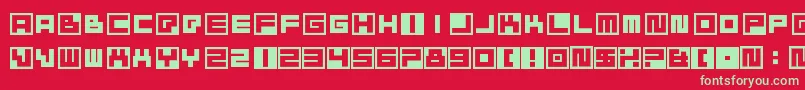 BustinJieber Font – Green Fonts on Red Background