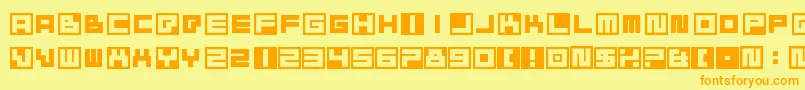 Czcionka BustinJieber – pomarańczowe czcionki na żółtym tle