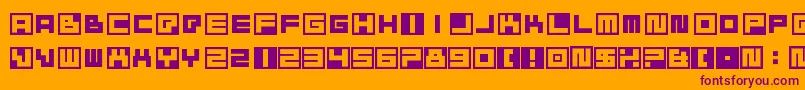 BustinJieber Font – Purple Fonts on Orange Background