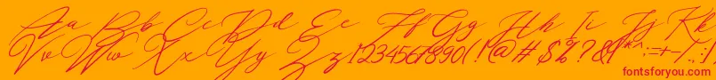 Localghost Font – Red Fonts on Orange Background