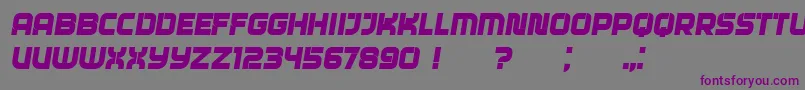 フォントLocator Italic – 紫色のフォント、灰色の背景