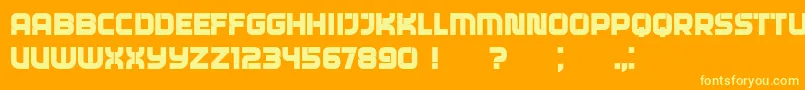 Fonte Locator – fontes amarelas em um fundo laranja