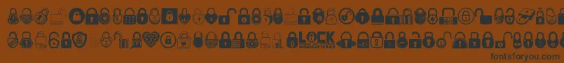 Lock-Schriftart – Schwarze Schriften auf braunem Hintergrund